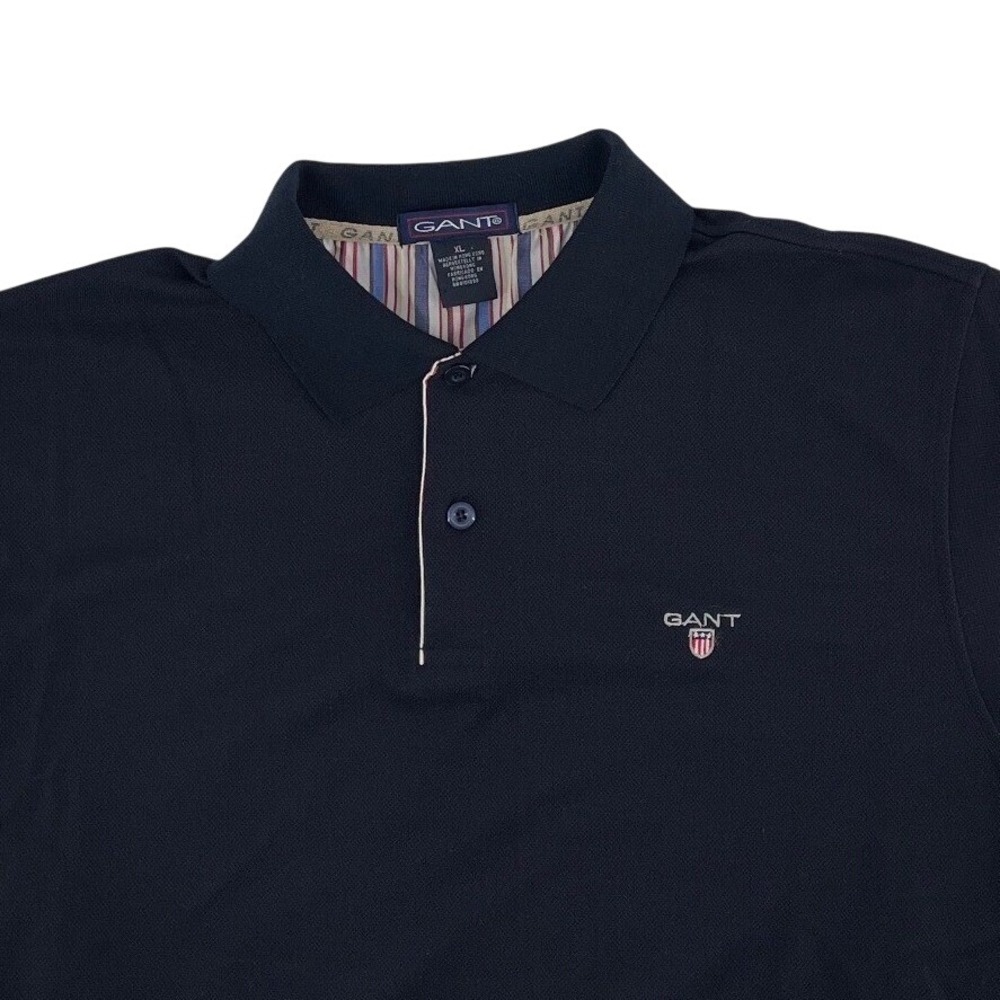 Gant Polo Shirt Mens XL Midnight Blue Short Sleeve Cotton Pique Preppy Old Money